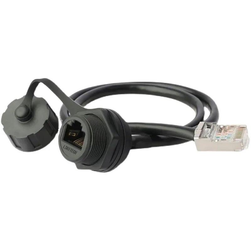 Cat6 RJ45 Waterproof Connector 8P8C Network Cable Adapter 0 3m Cable Plastic Nut - Image 1